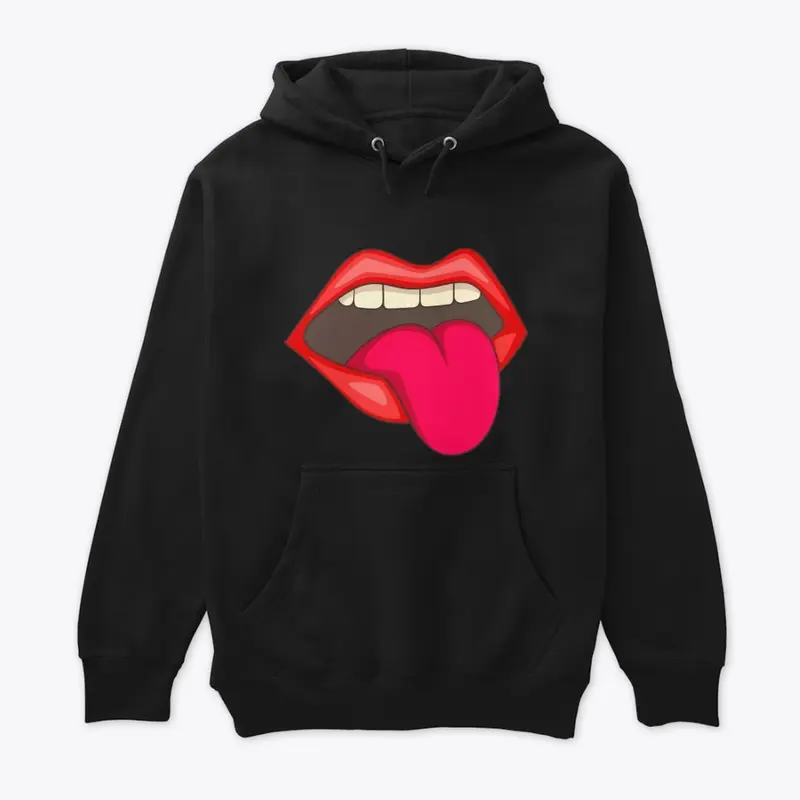 Pop art mouth with tongue 