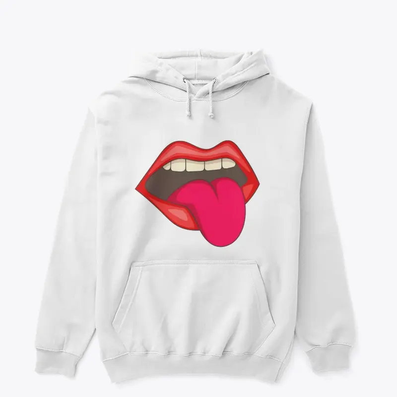 Pop art mouth with tongue 