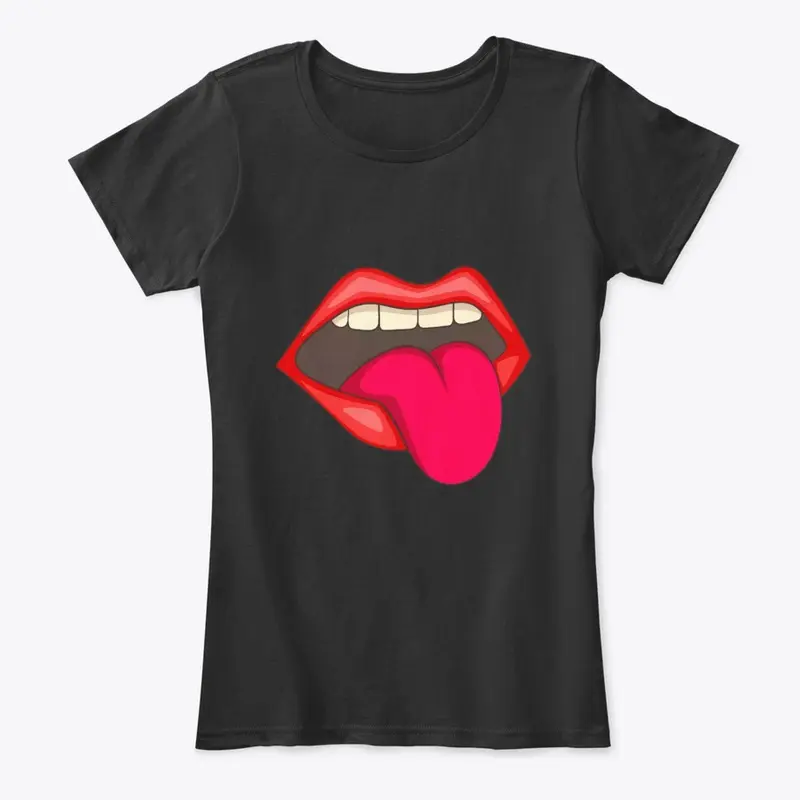 Pop art mouth with tongue 