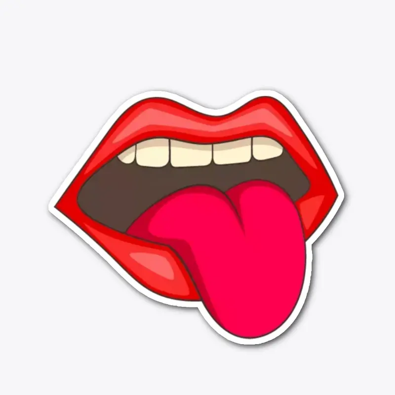 Pop art mouth with tongue 