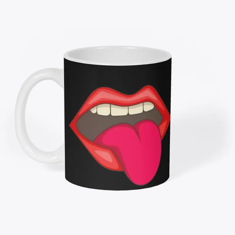 Pop art mouth with tongue 